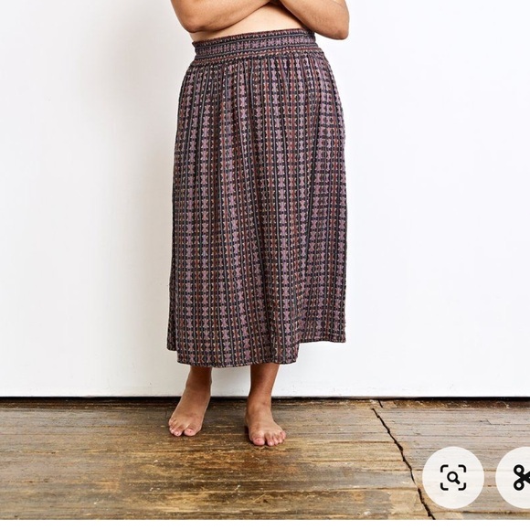 Ace & jig set calico Mardi Gras rara midi skirt and shirt small medium reverse! - Picture 11 of 11